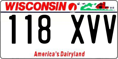 WI license plate 118XVV