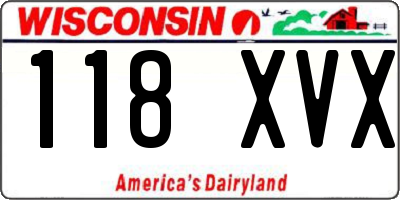 WI license plate 118XVX