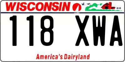 WI license plate 118XWA