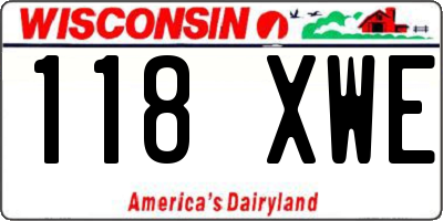 WI license plate 118XWE