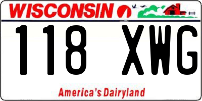 WI license plate 118XWG