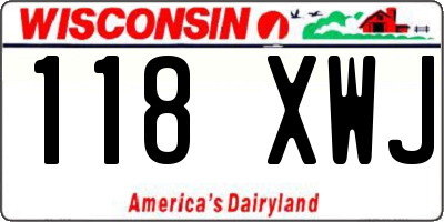WI license plate 118XWJ