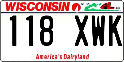 WI license plate 118XWK