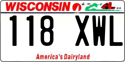 WI license plate 118XWL