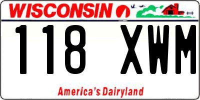 WI license plate 118XWM