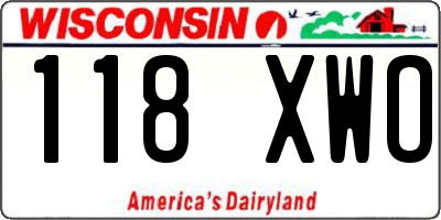 WI license plate 118XWO