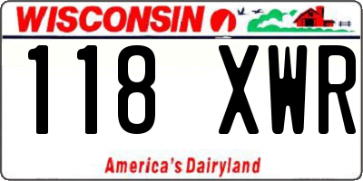 WI license plate 118XWR