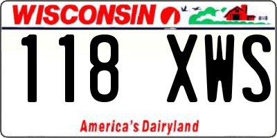 WI license plate 118XWS