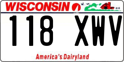 WI license plate 118XWV