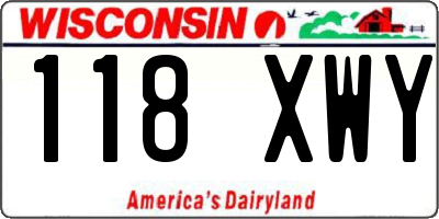 WI license plate 118XWY