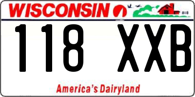 WI license plate 118XXB