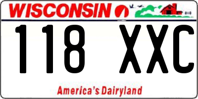 WI license plate 118XXC