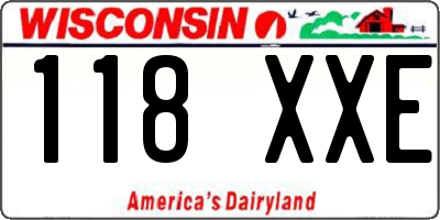 WI license plate 118XXE