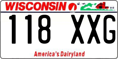 WI license plate 118XXG