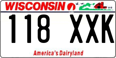WI license plate 118XXK