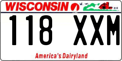 WI license plate 118XXM