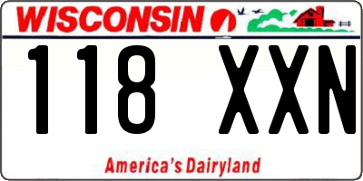 WI license plate 118XXN