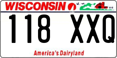 WI license plate 118XXQ