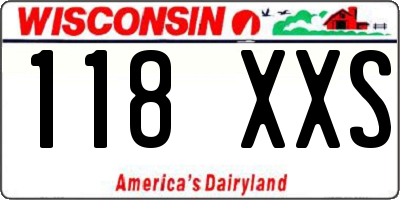 WI license plate 118XXS