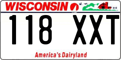 WI license plate 118XXT