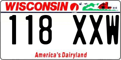 WI license plate 118XXW