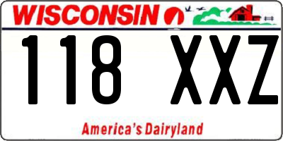 WI license plate 118XXZ