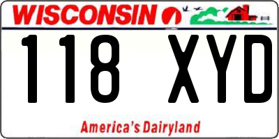 WI license plate 118XYD
