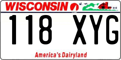 WI license plate 118XYG