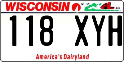 WI license plate 118XYH