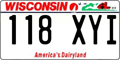 WI license plate 118XYI
