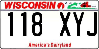 WI license plate 118XYJ