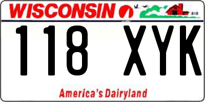 WI license plate 118XYK