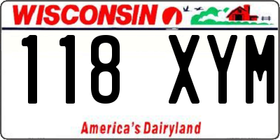 WI license plate 118XYM
