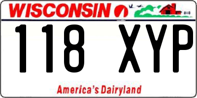 WI license plate 118XYP
