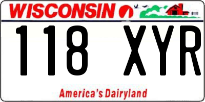 WI license plate 118XYR