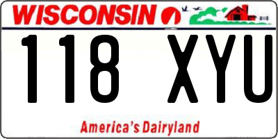 WI license plate 118XYU