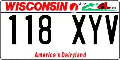 WI license plate 118XYV