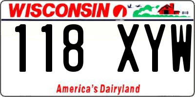 WI license plate 118XYW
