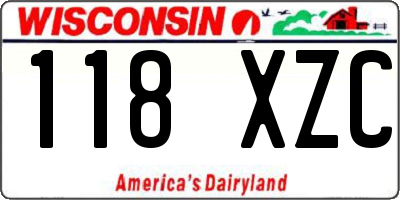 WI license plate 118XZC