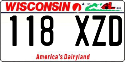 WI license plate 118XZD