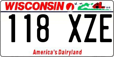 WI license plate 118XZE
