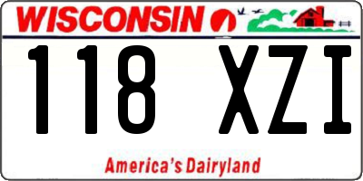 WI license plate 118XZI