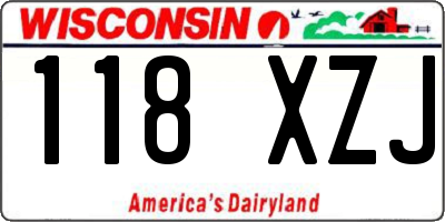 WI license plate 118XZJ