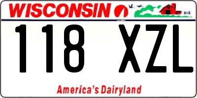 WI license plate 118XZL