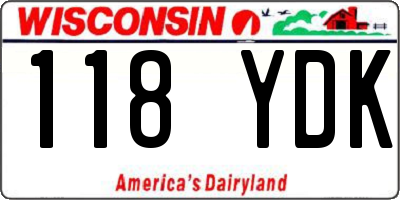 WI license plate 118YDK