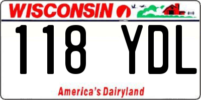 WI license plate 118YDL