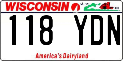 WI license plate 118YDN