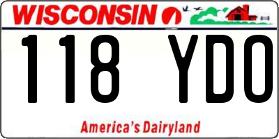 WI license plate 118YDO