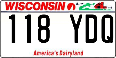 WI license plate 118YDQ
