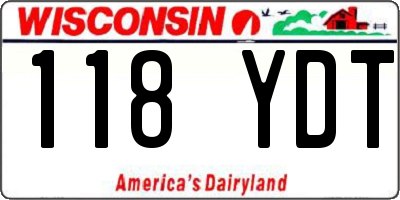 WI license plate 118YDT